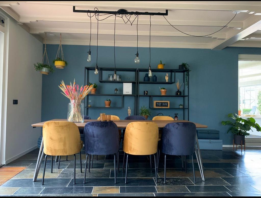 Stijlvolle hanglamp voor boven de eettafel., Ophalen, Nieuw, Metaal, Minder dan 50 cm