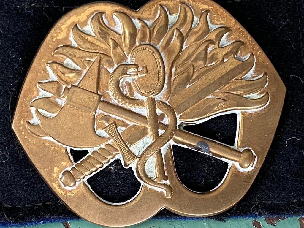 Embleem baret Nederlandse Korps Mobiele Colonnes, Ophalen of Verzenden, Landmacht, Nederland, Embleem of Badge