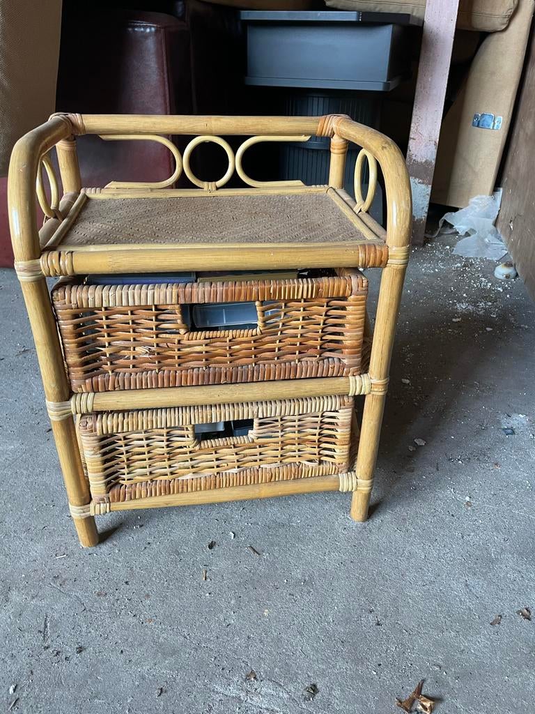 Bamboe kastje met 2 lades - 42x30x52cm, Huis en Inrichting, Kasten | Ladekasten, Overige materialen, Minder dan 50 cm, Gebruikt