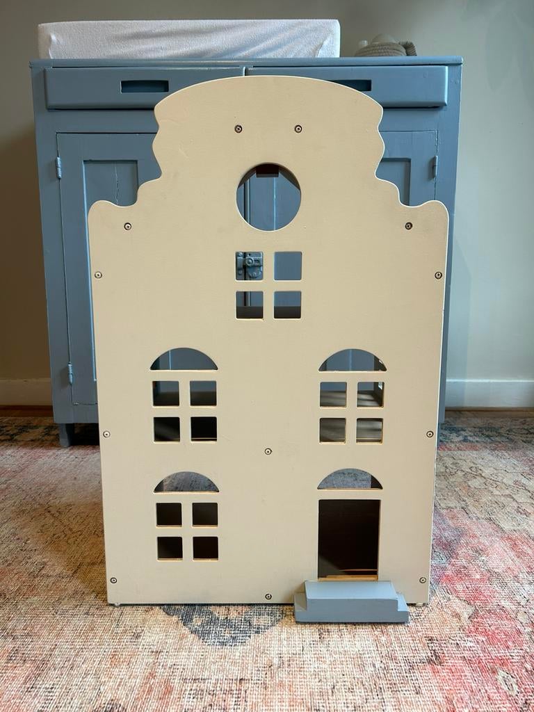 Houten poppenhuis | Amsterdams grachtenpand, Ophalen of Verzenden, Zo goed als nieuw, Poppenhuis
