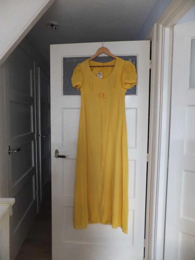 vintage lange boho bohemian hippie jurk, arnel, geel 36 38, Ophalen, Zo goed als nieuw