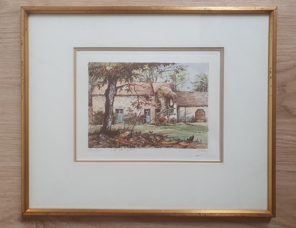 Atelier van Jean-François Millet door Eugene-Louis Veder, Antiek en Kunst, Kunst | Etsen en Gravures, Ophalen of Verzenden