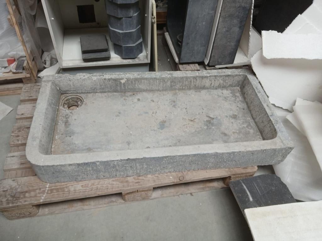 antiek hardsteen XL spoelbak, gootsteen, pompsteen, wastafel, Ophalen of Verzenden, Gebruikt, 25 tot 50 cm, Minder dan 100 cm