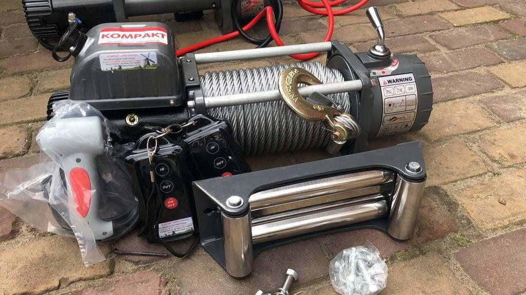 Elektrische lier 24 V 5,9 Ton oprijwagen 10mm x 26m draadloo, Verzenden, Nieuw