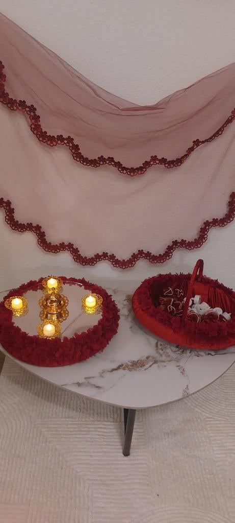 Hennaset - Sluier, Mand, Dienblad, Vaas ter aanbieding, Ophalen of Verzenden, Nieuw, Feestartikel, Geboorte of Huwelijk