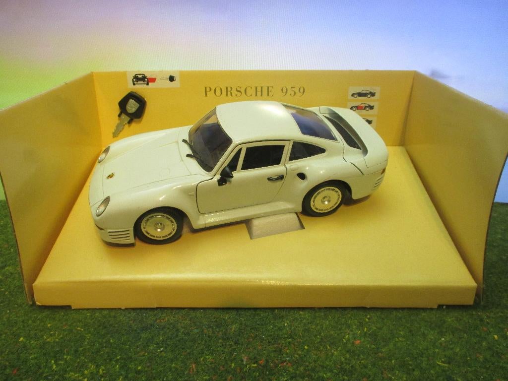 1/18 Porsche 959 - Polistil wit, Ophalen of Verzenden, Zo goed als nieuw, Overige merken