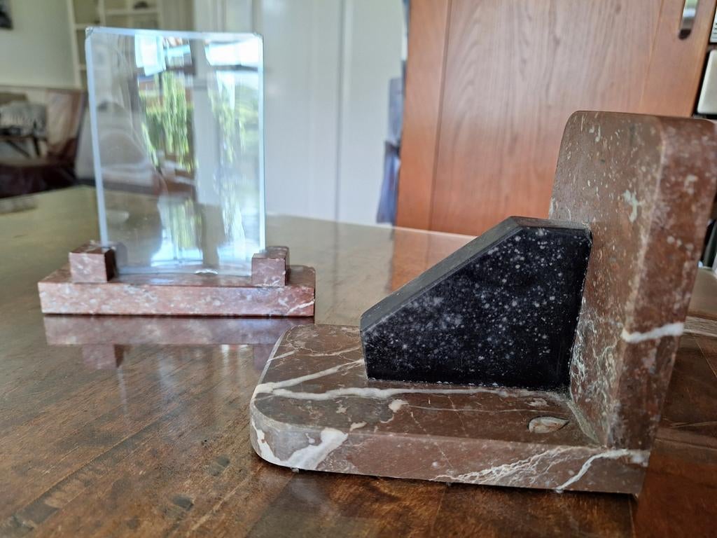 Marmeren fotolijstje en marmeren boekensteun, Ophalen of Verzenden