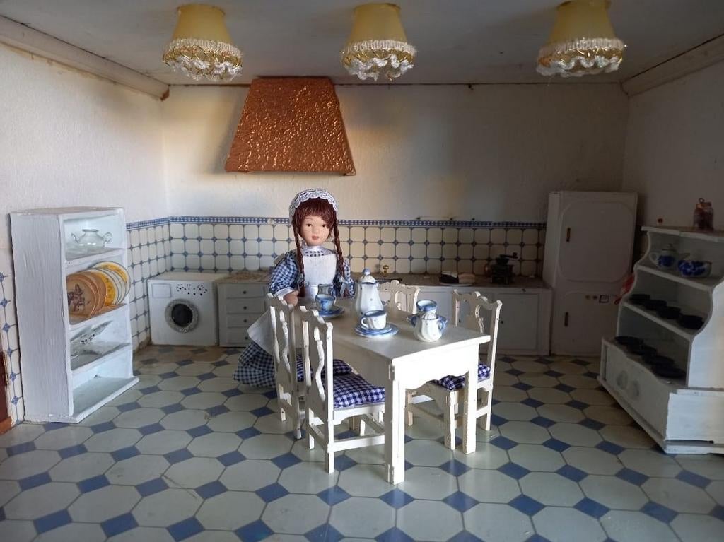 Prachtig groot poppenhuis grachtenpand meubeltjes en popjes, Ophalen, Zo goed als nieuw, 75 m² of meer, Tapijt