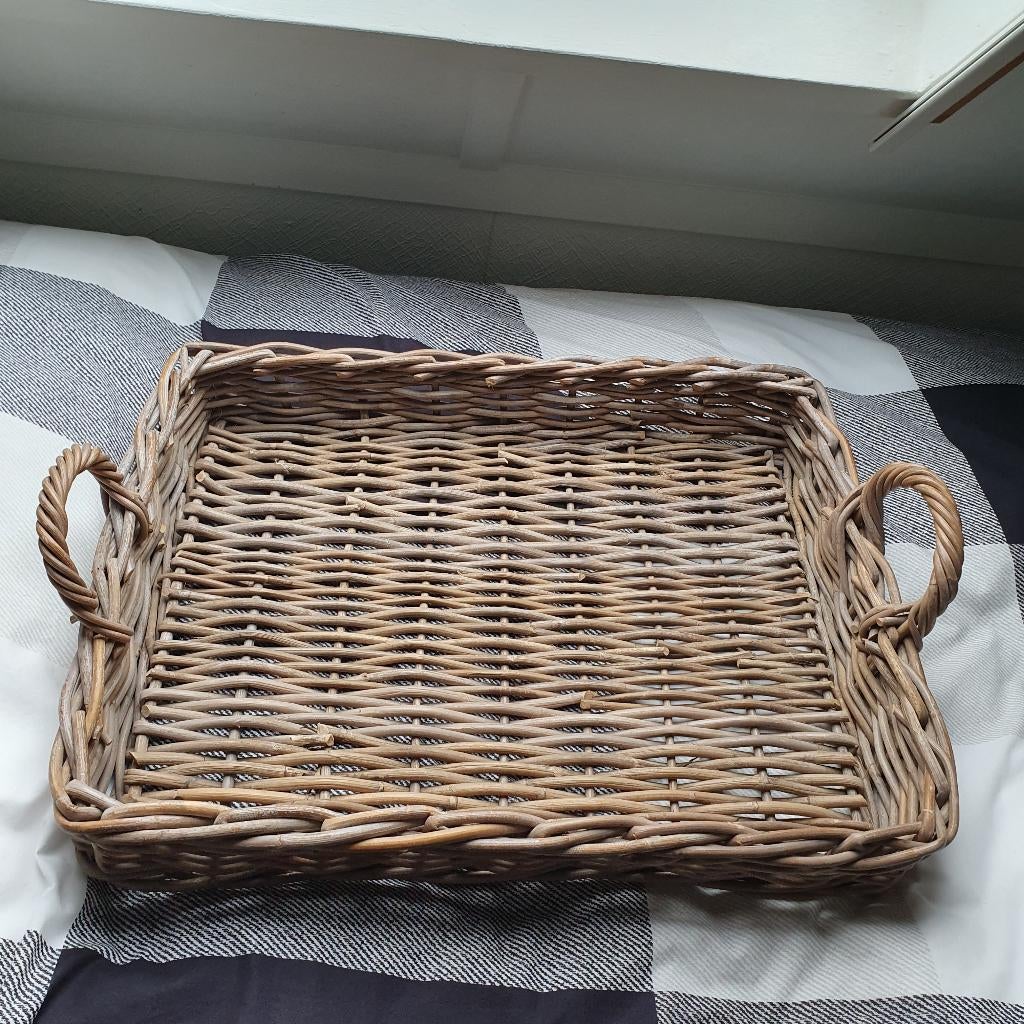 dienblad riet, Ophalen, Zo goed als nieuw, Rechthoekig, Overige materialen