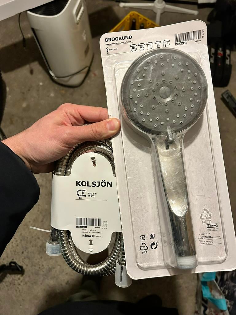 Douche kop + slang, Ophalen, Nieuw, Wit