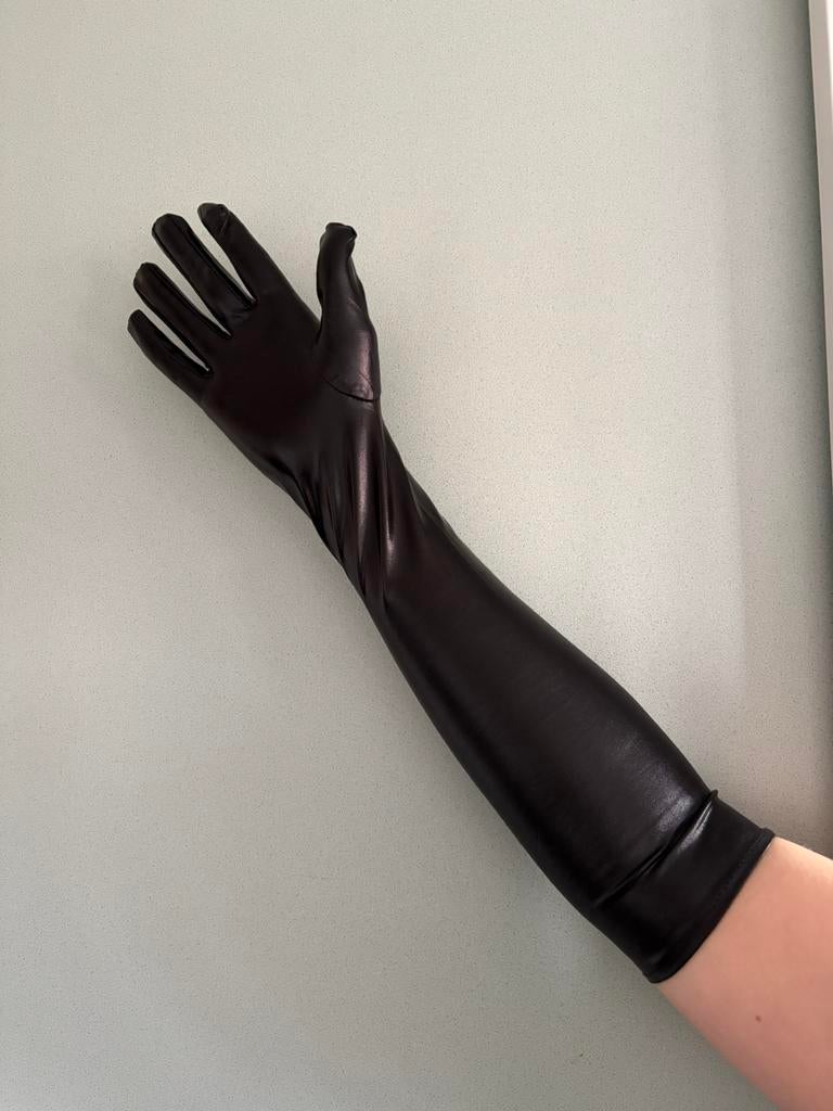 Setje wetlook lange handschoenen / Nieuw, Kleding | Dames, Mutsen, Sjaals en Handschoenen, Ophalen of Verzenden, Nieuw, Handschoenen