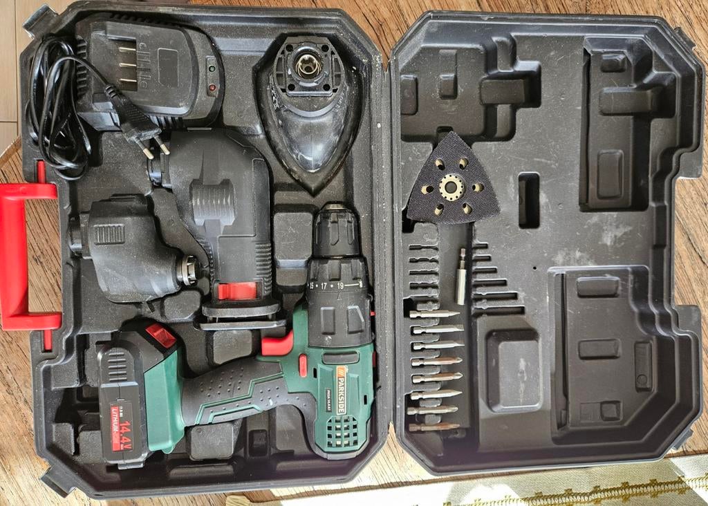 Parkside Combitool 14.4V incl. accu en lader - Z.G.A.N., Ophalen, Zo goed als nieuw, Boor- en Schroefmachine