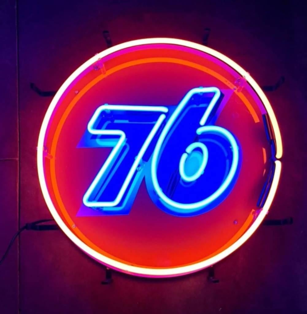 76 gasoline USA reclame decoratie neon en veel andere neons, Lichtbak of (neon) lamp, Nieuw, Ophalen of Verzenden, Info@americansaleshop.nl