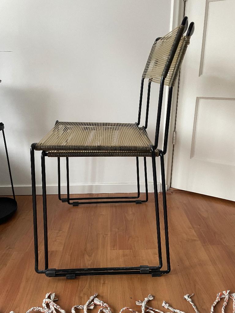 IKEA spaghetti stoelen, Ophalen, Gebruikt, Twee, Zwart