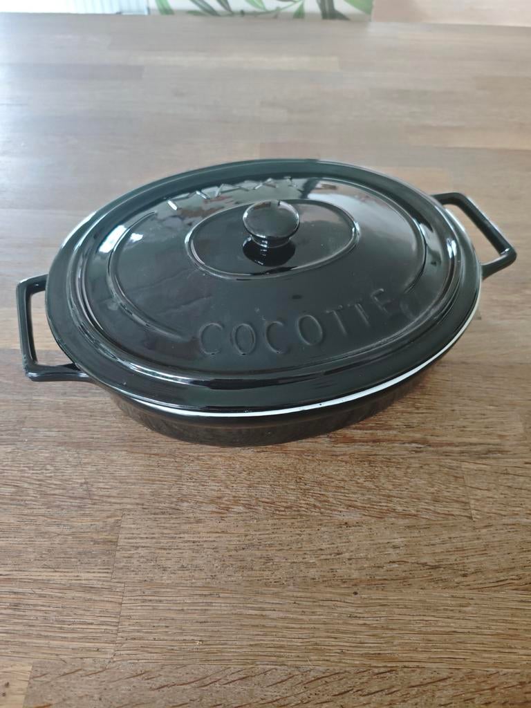 Gusta Cocotte Maxi Ovenschaal Zwart Ovaal, Ophalen, Nieuw