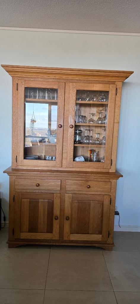 Robuust eiken kast buffetkast, opbergkast, dressoir/commode., Huis en Inrichting, Kasten | Buffetkasten, Gebruikt, 200 cm of meer