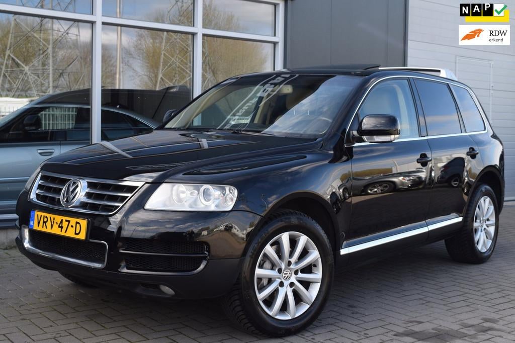 Volkswagen Touareg 3.0 TDI | Clima | Cruise | Dak | APK 4-20, Auto's, Automaat, Stof, Gebruikt, Beige