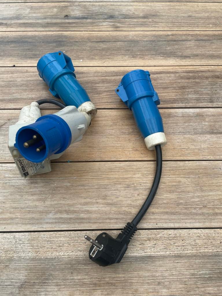 Caravanstekker verloopstukken met aardlek, Ophalen of Verzenden, Gebruikt