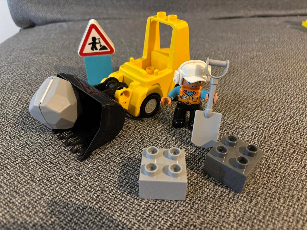 Duplo 10930 shovel bulldozer, Ophalen of Verzenden, Zo goed als nieuw, Duplo