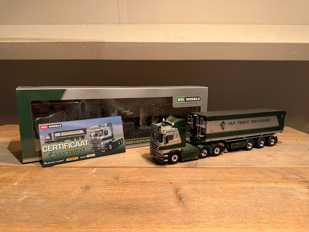 Van Triest Scania WSI, Hobby en Vrije tijd, Modelauto's | 1:50, Ophalen of Verzenden, Zo goed als nieuw, Bus of Vrachtwagen, Wsi