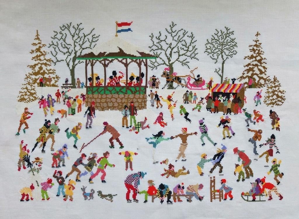 Kruissteek telpatroon: IJSTAFEREEL, ontwerp: Mies Bloch3, Ophalen of Verzenden, Zo goed als nieuw, Handborduren, Patroon