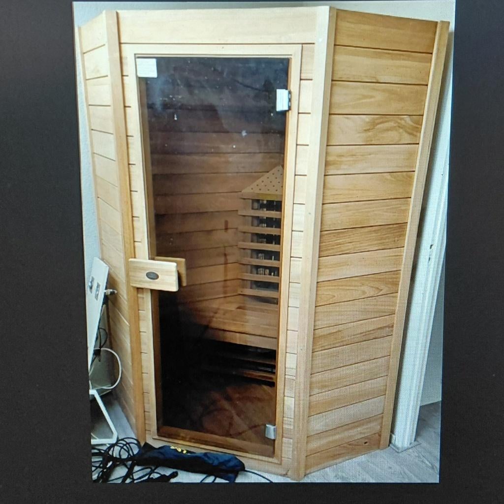 Jokey 2 pers infrarood sauna hoekmodel 1850 watt nieuwstaat, Ophalen of Verzenden, Zo goed als nieuw, Infrarood, Complete sauna