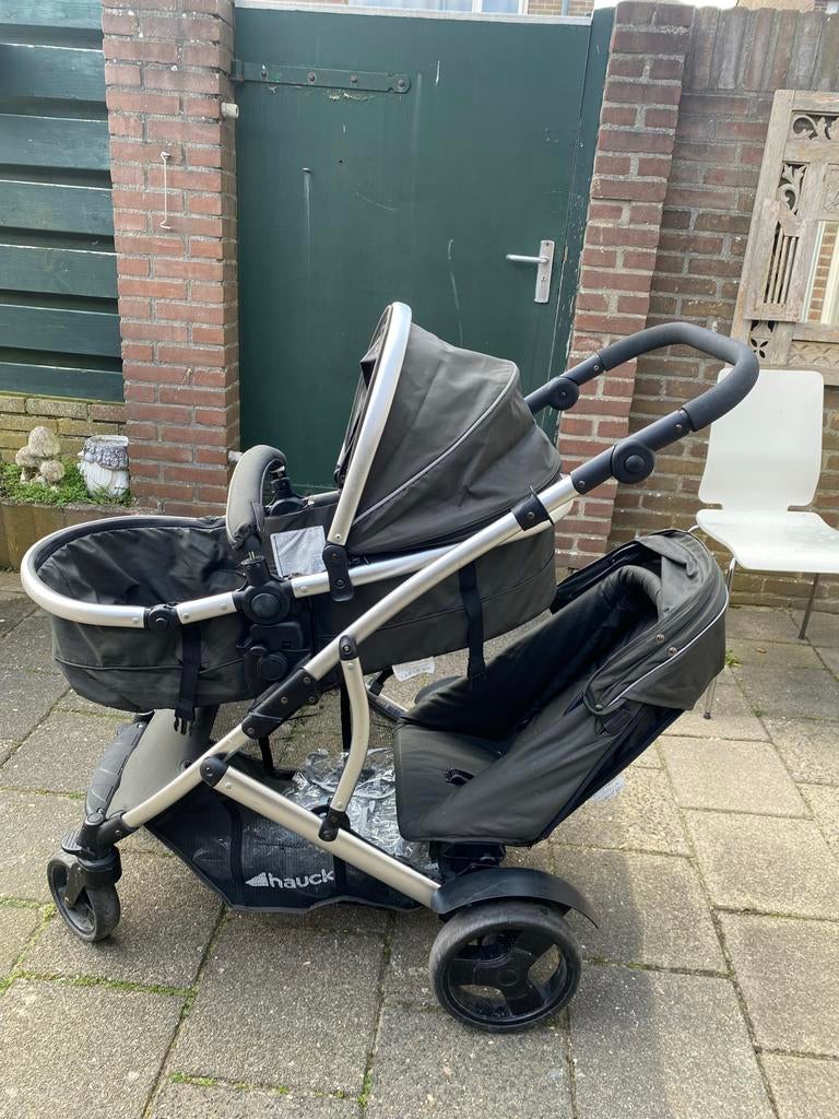 Hauck Duowagen/Combiwagen met reiswieg - Grijs, Gebruikt, Duowagen, Combiwagen, Ophalen