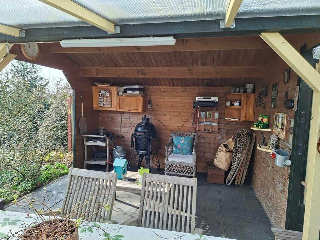 Tuinhuisje open kapschuur model, Tuin en Terras, Ophalen, 250 tot 500 cm, Blokhut, Zonder ramen