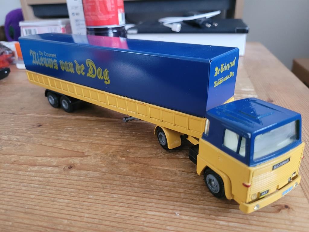 Scania oplegger telegraaf, Hobby en Vrije tijd, Modelauto's | 1:50, T, Nieuw, T, Tekno