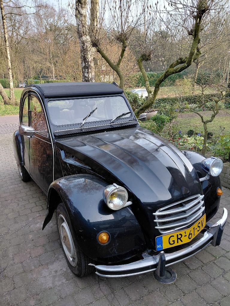 Citroën 2CV 0.6 1981 Zwart, Voorwielaandrijving, Stof, 602 cc, Cabriolet