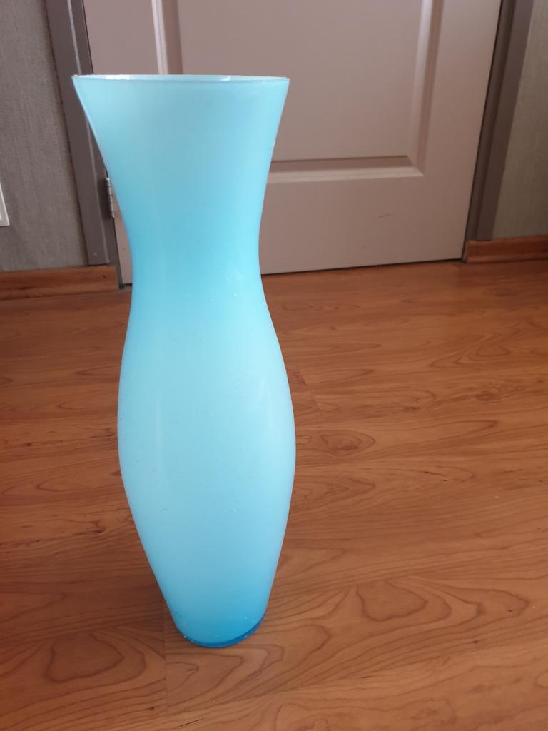 Blauwe vaas, Ophalen, Blauw, Minder dan 50 cm, Glas