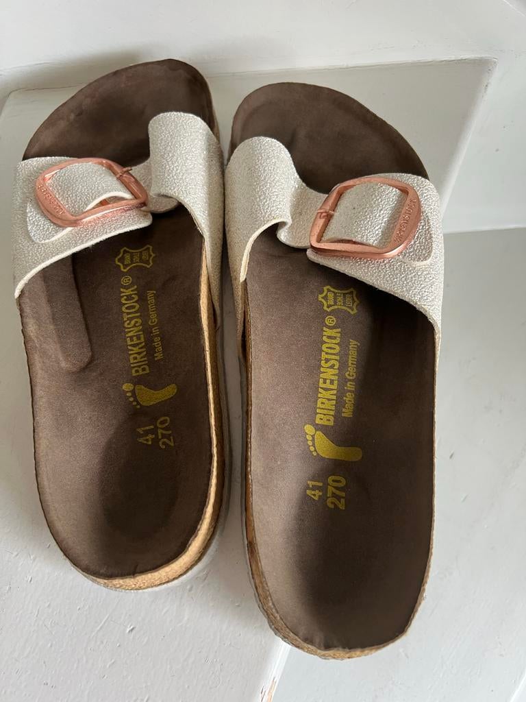 Birkenstock slippers maat 41, Kleding | Dames, Schoenen, Ophalen of Verzenden, Gedragen, Wit, Slippers