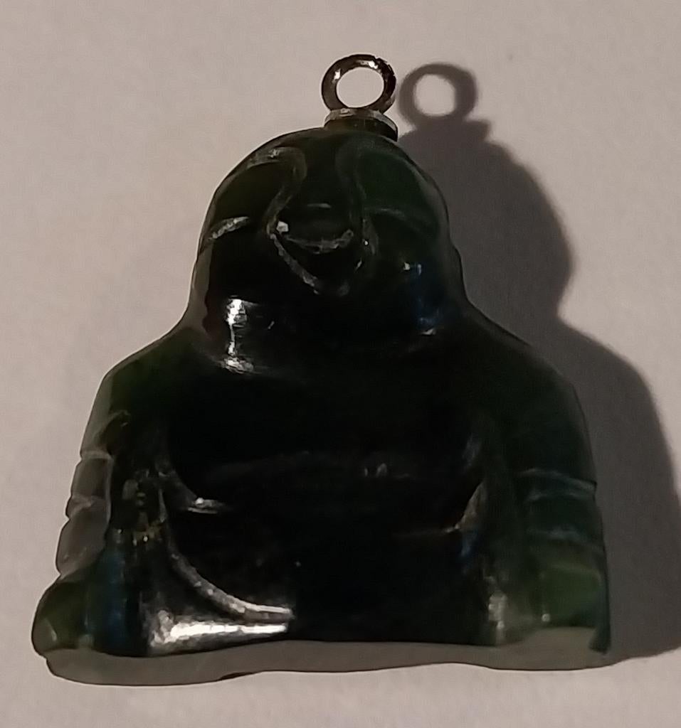 Antieke Jade Boeddha hanger, Verzenden, Hanger, Met edelsteen