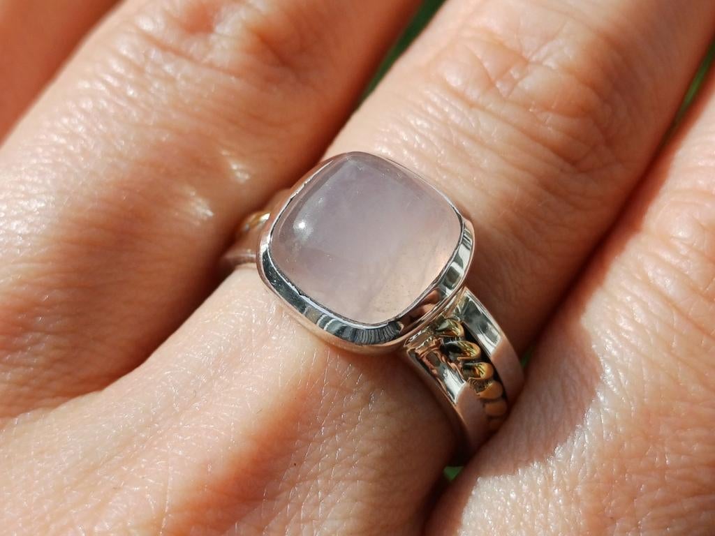 Vanoli 925 zilveren ring met rozenkwarts maat 18,25, Daiva1973@hotmail.com, 18 tot 19, Vanoli, Amsterdam