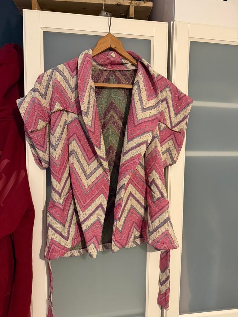 Gilet dames roze glitter 1 maat, Ophalen of Verzenden, Zo goed als nieuw, Maat 38/40 (M), Roze