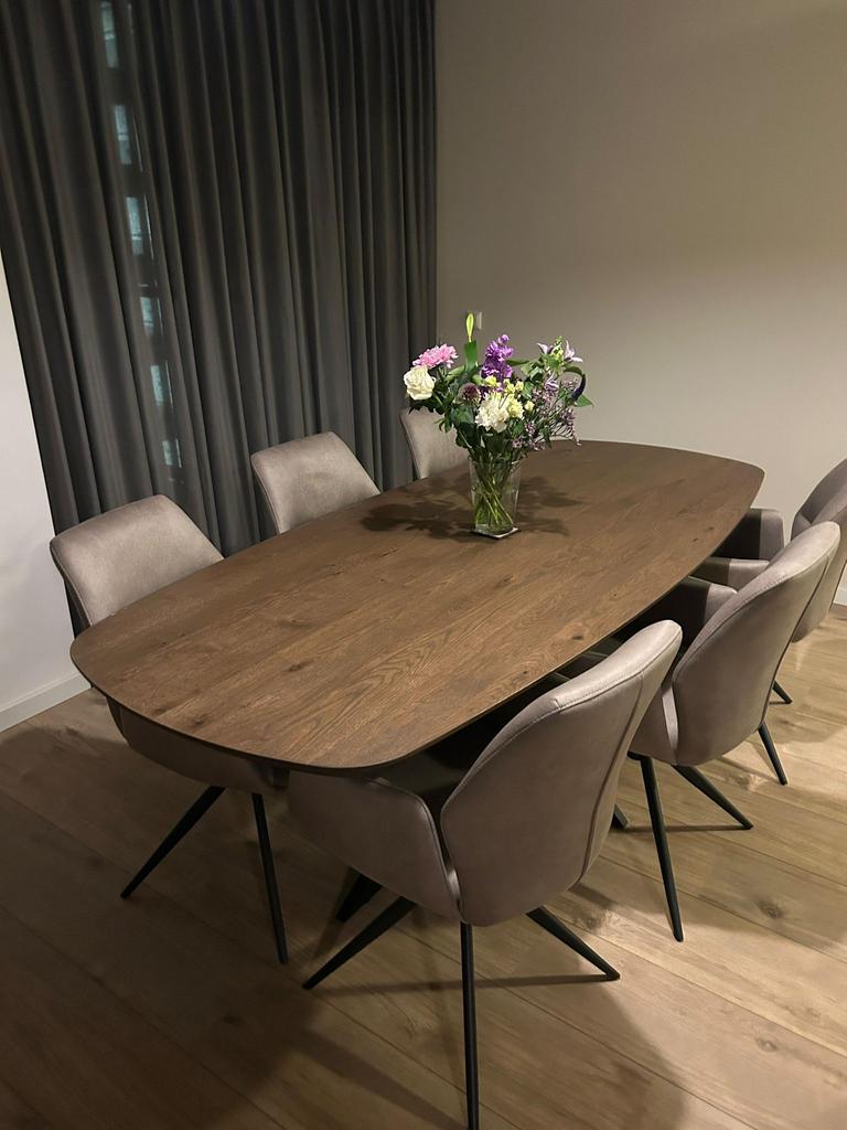 Deens ovale eiken tafels incl spinpoot en afwerking, Huis en Inrichting, Tafels | Eettafels, 100 tot 150 cm, Eikenhout, Ophalen of Verzenden