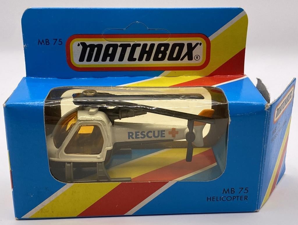 Matchbox 75G-4 Helicopter RESCUE, Ophalen of Verzenden, Zo goed als nieuw, Overige typen