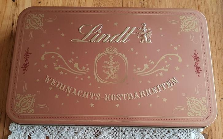 Groot plat KERST blik, Lindt Weihnachts - Kostbarkeiten, Verzamelen, Ophalen of Verzenden, Gebruikt, Overige, Overige merken