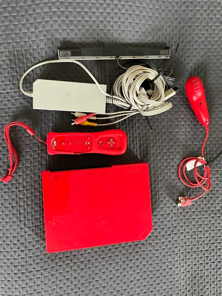 Rode Nintendo Wii Console met Controller en Accessoires, Ophalen, Gebruikt, Met 1 controller