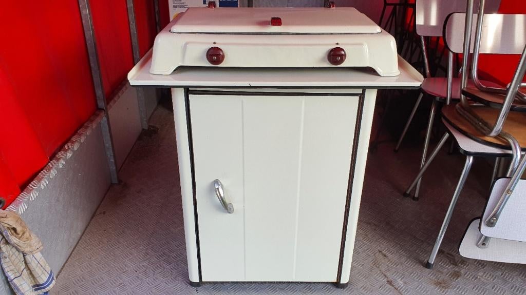 Emaillen Gasstel 2 pits Gietijzer met FOBRUX uit 1947 kan, Ophalen, 50 tot 100 cm, Zo goed als nieuw, 25 tot 50 cm