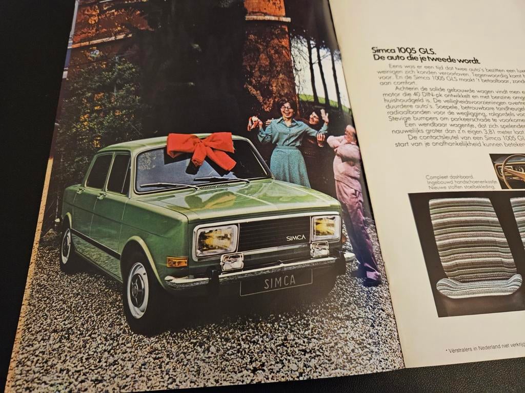 Brochure Simca 1000 1976, Boeken, Ophalen of Verzenden, Zo goed als nieuw, Overige merken
