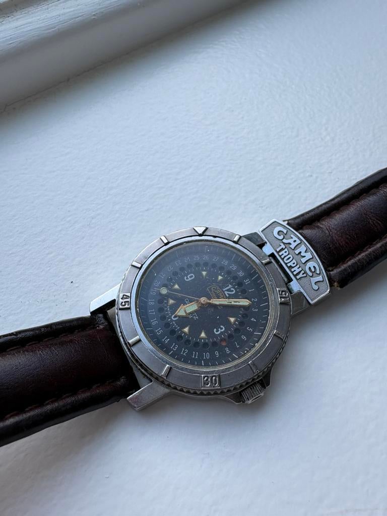 Camel Trophy horloge – vintage jaren 90/2000, Overige merken, Staal, Met bandje, Polshorloge