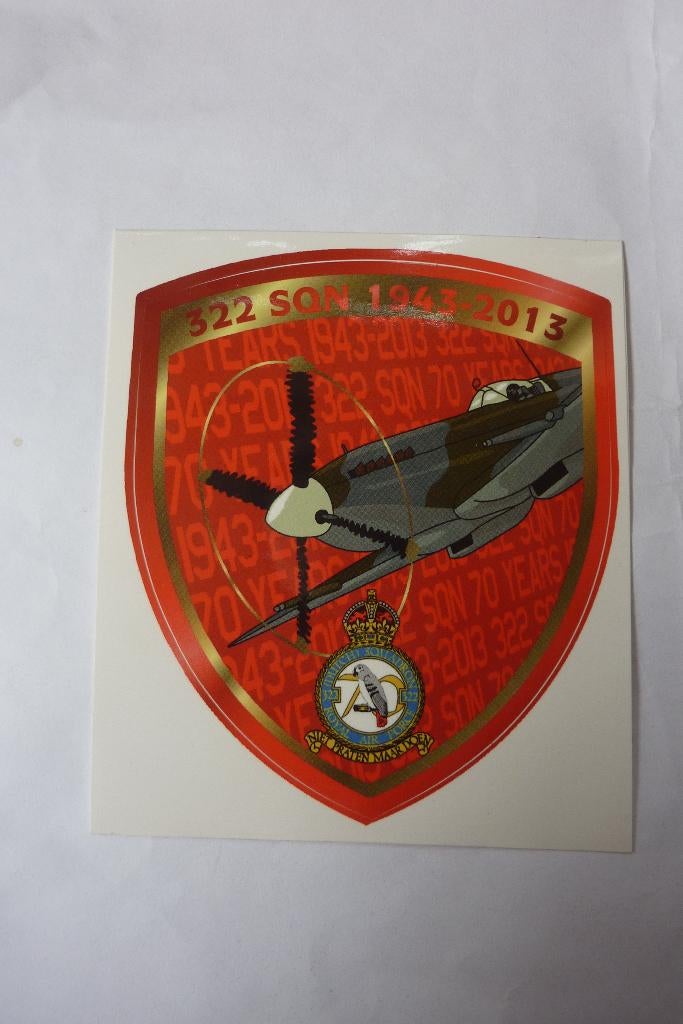sticker 322 Squadron 1943-2013 Koninklijke Luchtmacht, Ophalen of Verzenden, Luchtmacht, Nederland, Overige typen