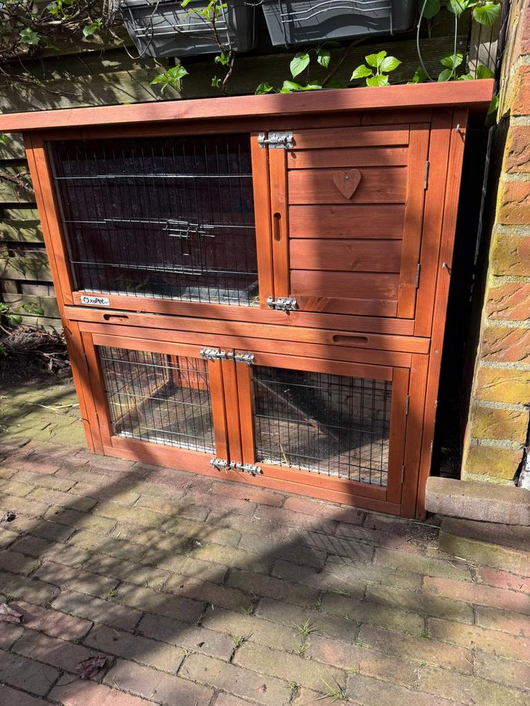 Konijnenkooi, roodbruin, antiknaag, 104x52x92cm, Dieren en Toebehoren, Knaagdieren en Konijnen | Hokken en Kooien, Ophalen, Kooi