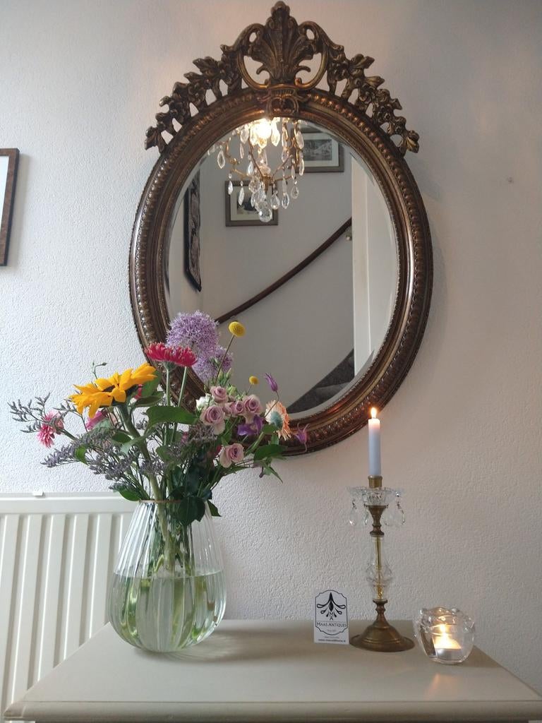 Grote antiek look kuif spiegel, Ophalen, Rechthoekig