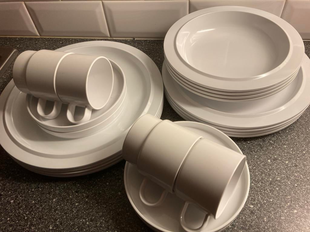 Mepal campingservies wit - 4 persoons, Ophalen of Verzenden, Zo goed als nieuw