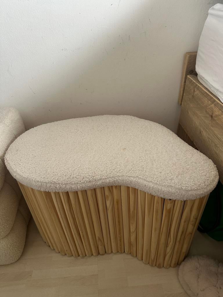 Teddy poef, Huis en Inrichting, Banken | Voetenbanken en Poefen, Ophalen of Verzenden, Zo goed als nieuw, Rond, Minder dan 50 cm