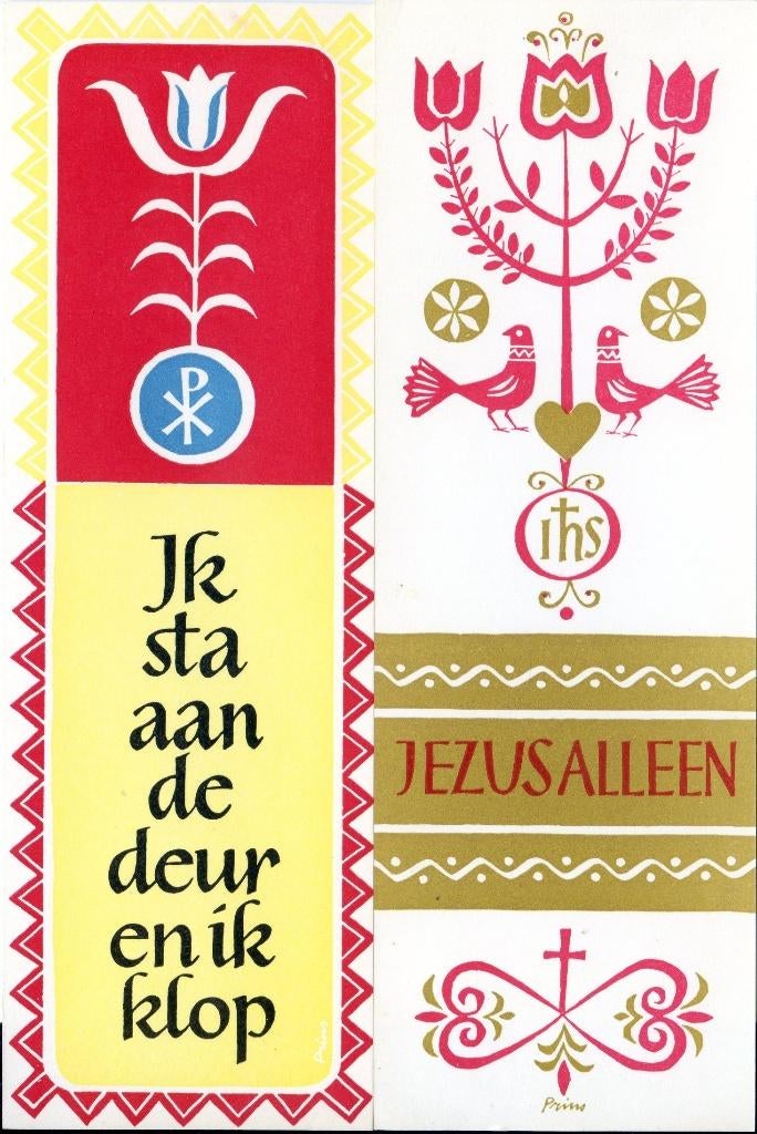 religieuze kaarten en boekenleggers jaren 30 40 50, Ophalen of Verzenden, Gebruikt, Kaart of Prent, Christendom | Protestants
