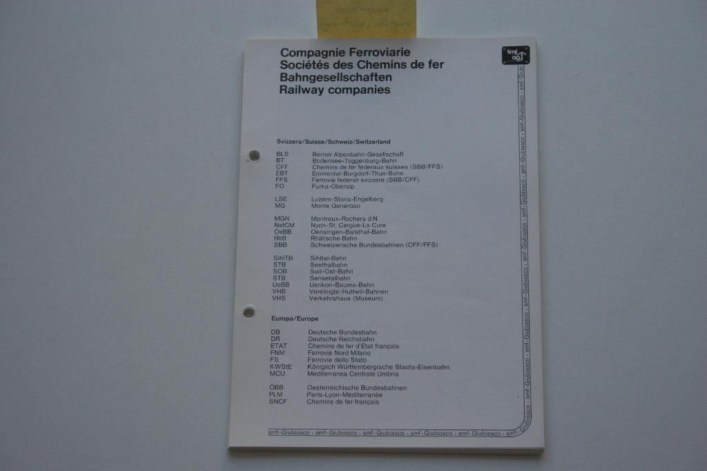 Katalog SMF Giubiasco 1984?, Ophalen of Verzenden, Gebruikt, Trein, Boek of Tijdschrift