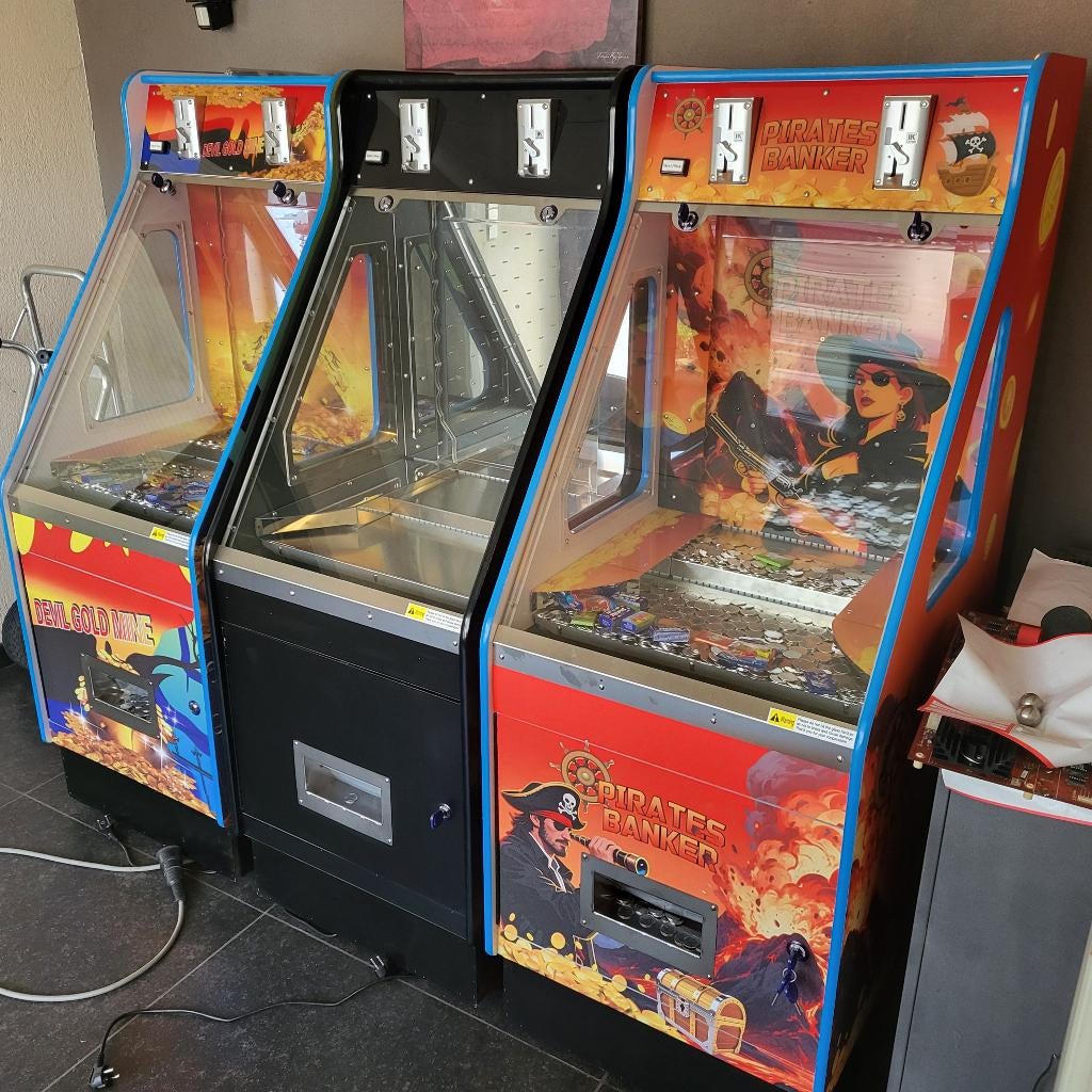 Coinpusher muntenschuiver jetonkast, Overige munten, Ophalen, Nieuw, Met sleutels